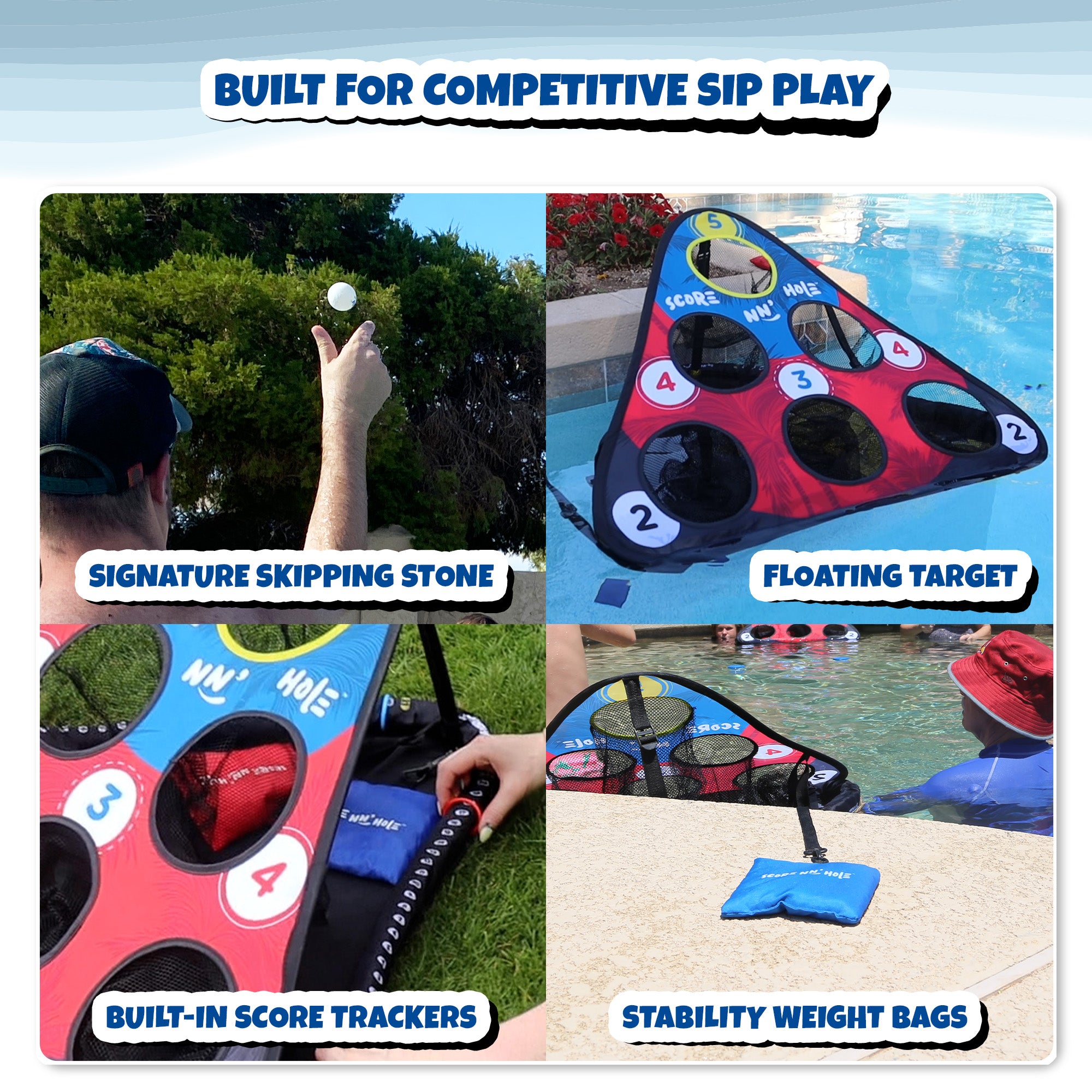 SIP NN' HOLE Starter Set | Floating Giant Cup Pong & Golf Meets Cup Pong