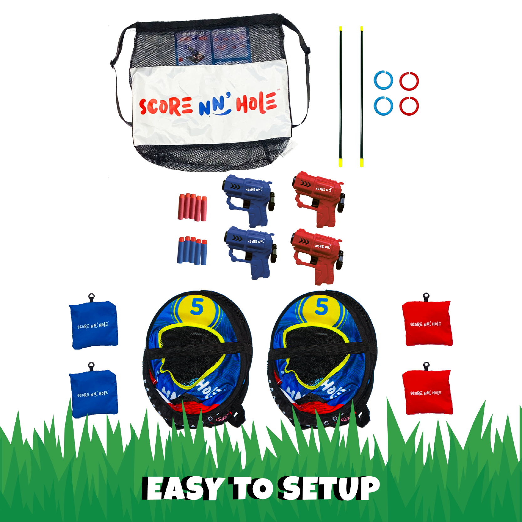 NEW! BLAST NN' HOLE Game Set | Blasters Meets Cornhole