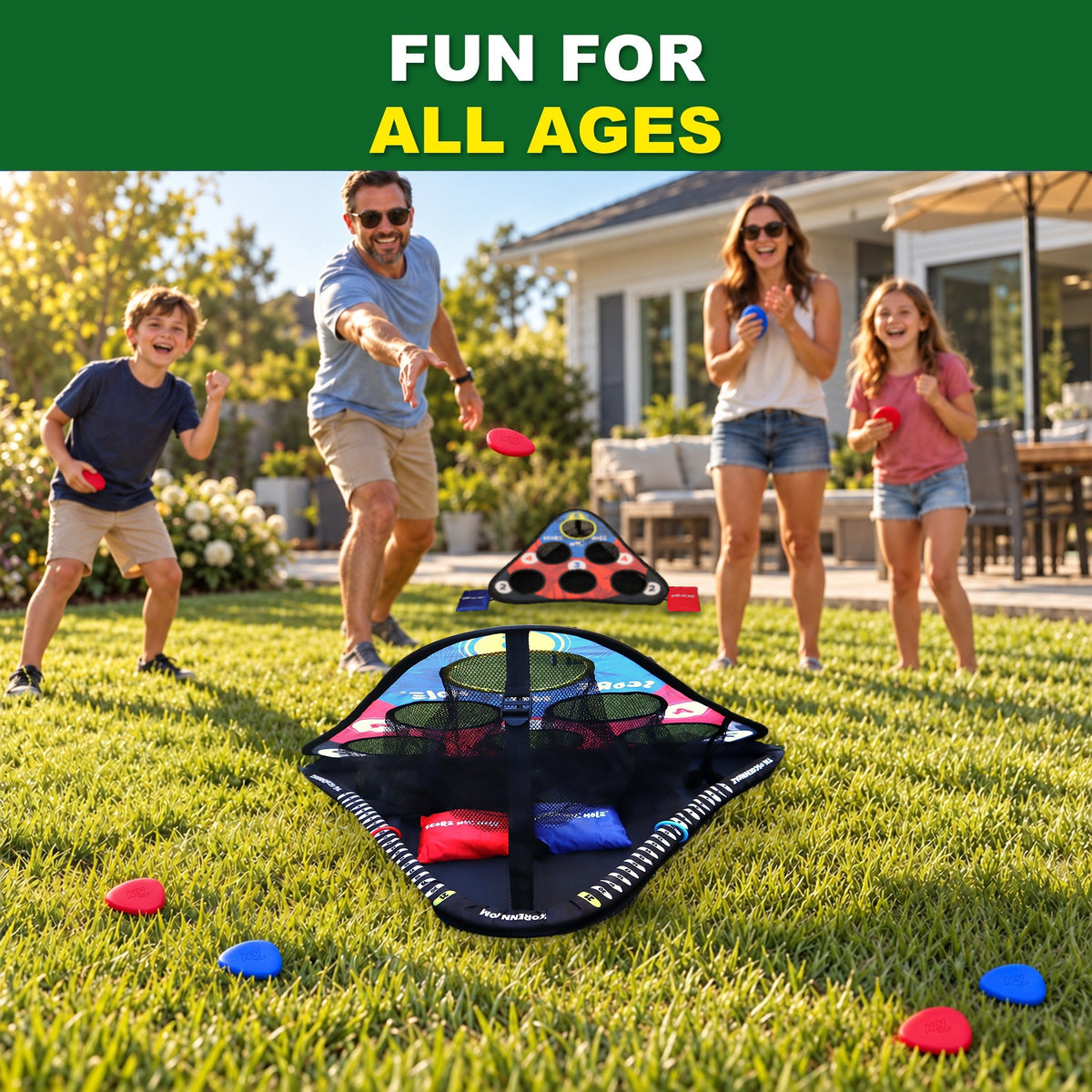 SKIP NN' HOLE Game Set - Stonne Skipping Meets Cornhole | Game for Yard and Pool