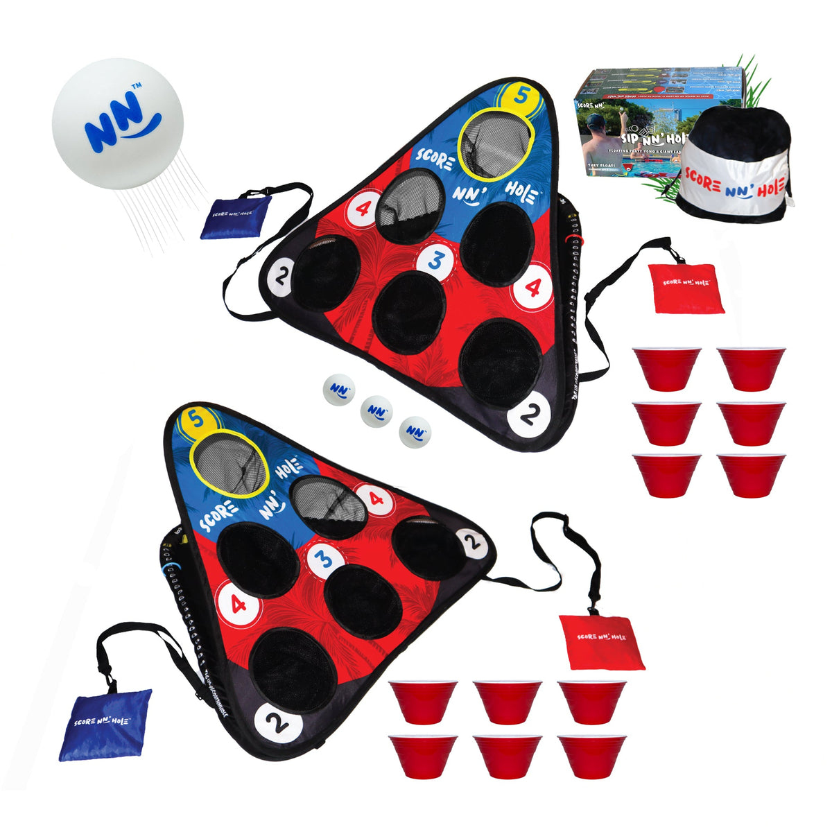 NEW! SIP NN' HOLE Game Set | Land & Water Giant Cup Pong