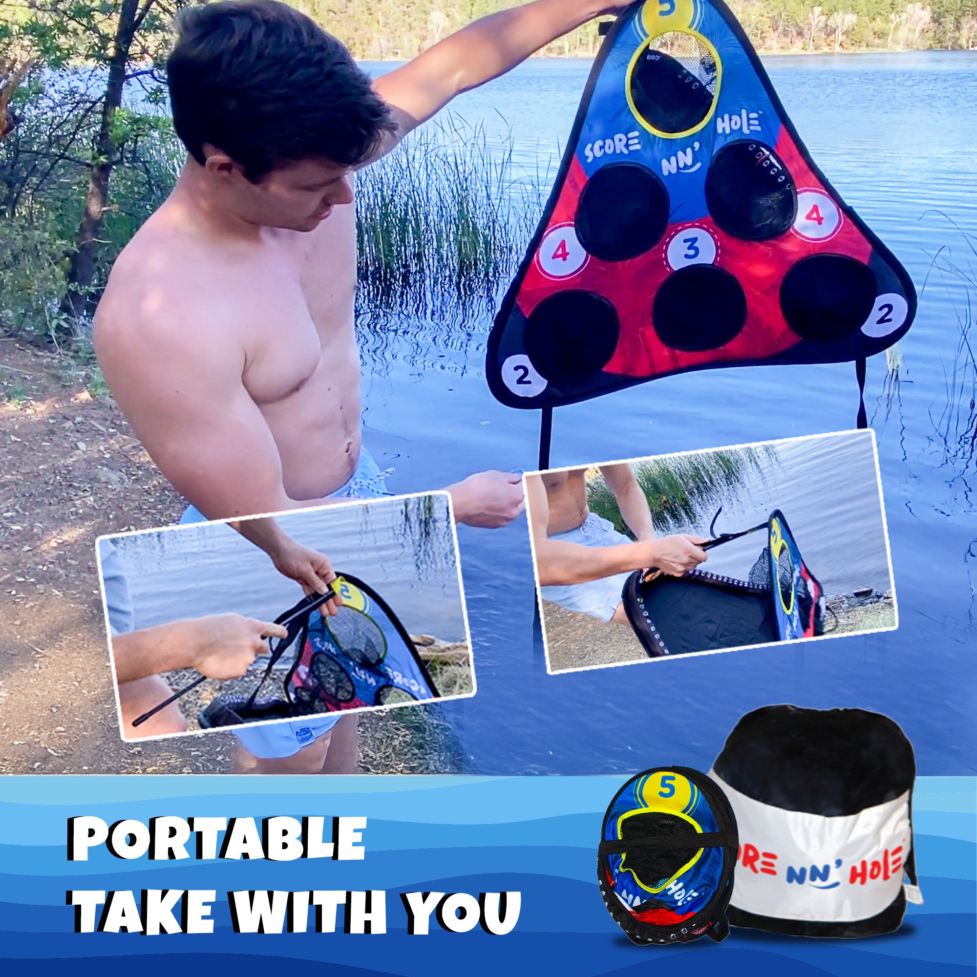 NEW! SIP NN' HOLE Game Set | Land & Water Giant Cup Pong