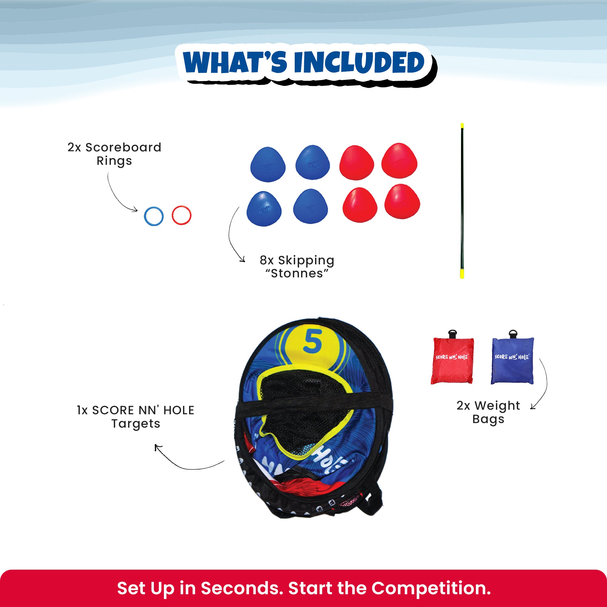 PRIME DAY SALE - SKIP NN' HOLE Starter Set - Stonne Skipping Meets Cornhole