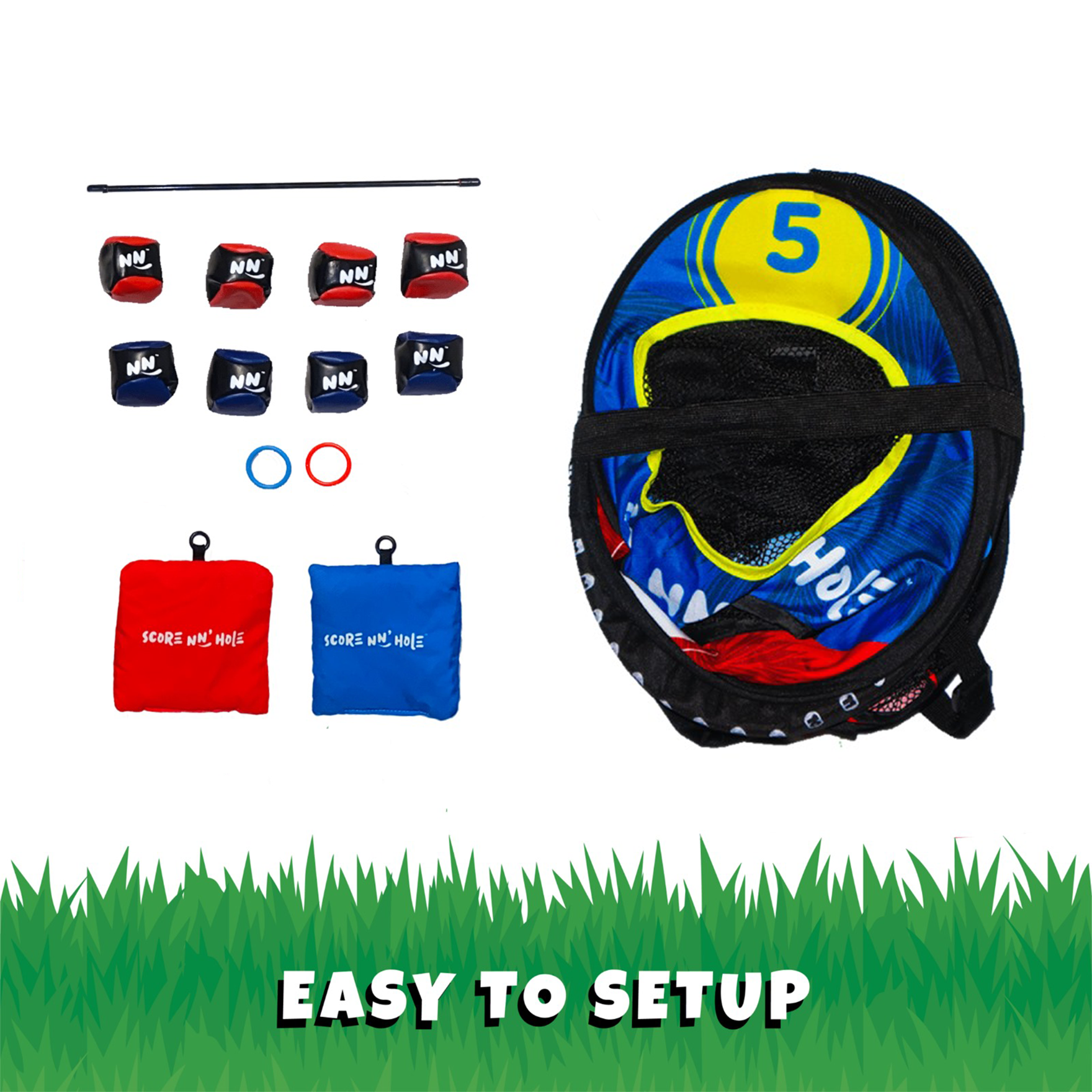 TOSS & ROLL NN' HOLE Starter Set - Toss and Roll Cornhole on land + Water Cornhole