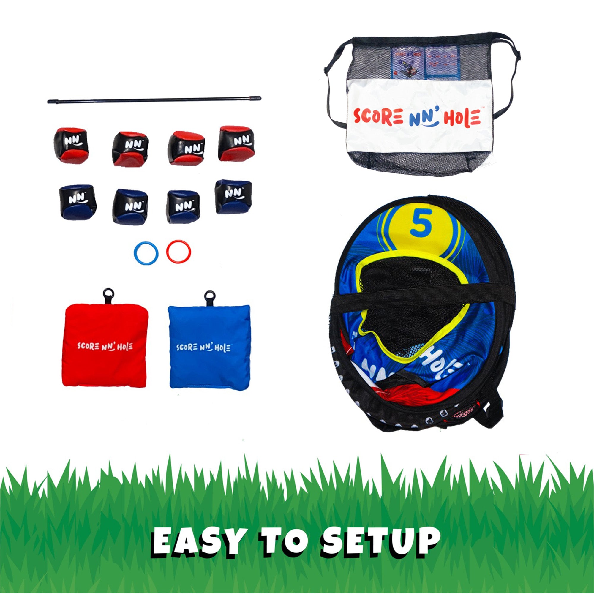 TOSS & ROLL NN' HOLE Starter Set - Toss and Roll Cornhole on land + Water Cornhole