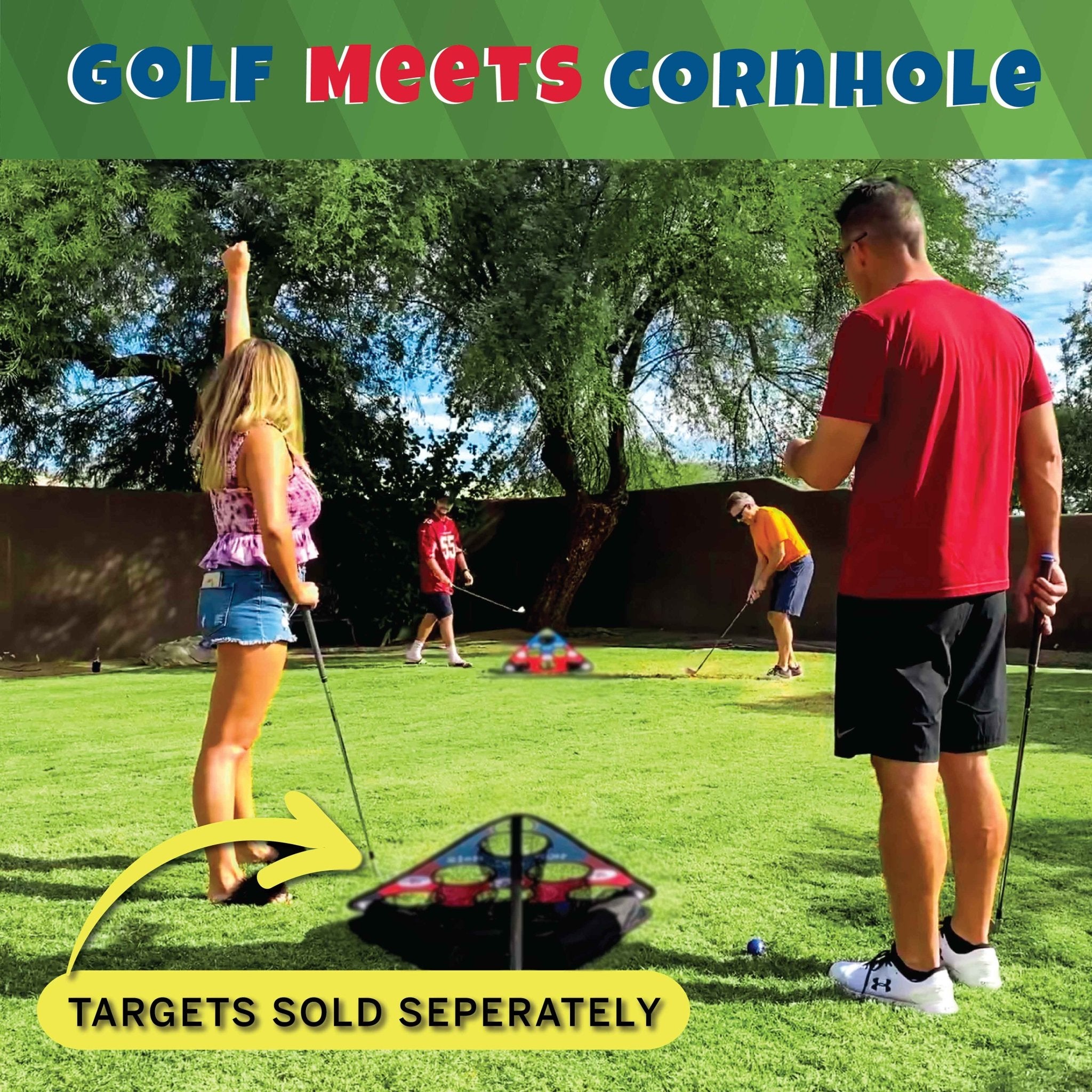 CHIP NN' HOLE Golf balls With Golf Mats ONLY | Targets NOT Included | Golf Meets Cornhole | - SCORE NN'