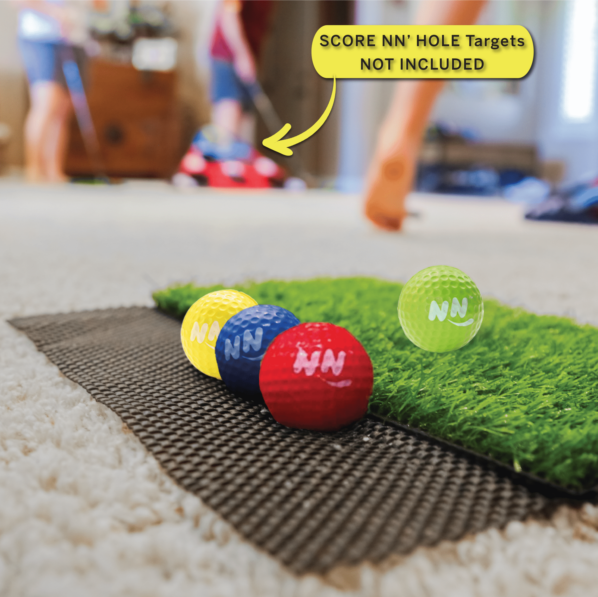 CHIP NN' HOLE Golf balls With Golf Mats ONLY | Targets NOT Included | Golf Meets Cornhole | - SCORE NN'