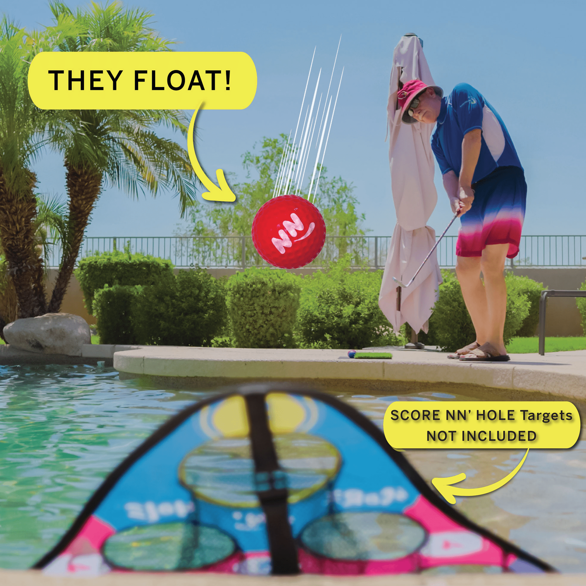 CHIP NN' HOLE Golf balls With Golf Mats ONLY | Targets NOT Included | Golf Meets Cornhole | - SCORE NN'