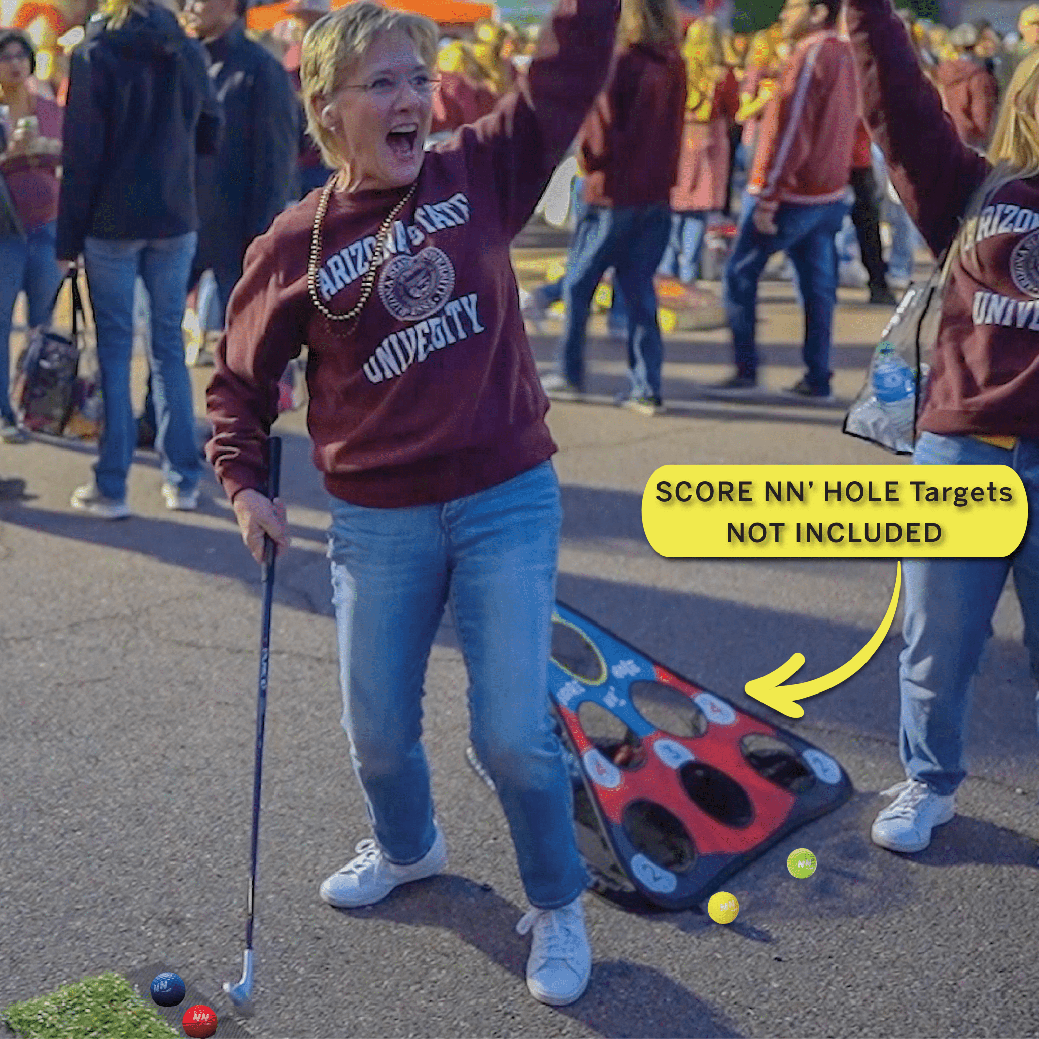 CHIP NN' HOLE Golf balls With Golf Mats ONLY | Targets NOT Included | Golf Meets Cornhole | - SCORE NN'