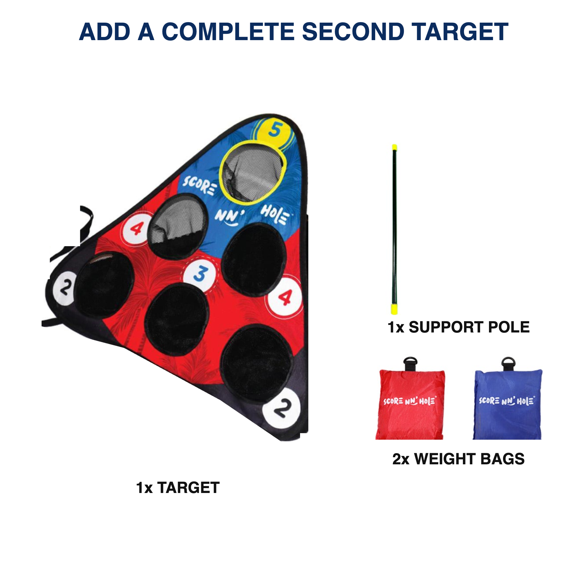 SCORE NN' HOLE Add-A-Target Kit | 1x Target, 1x Support Pole & 2x Weight Bags
