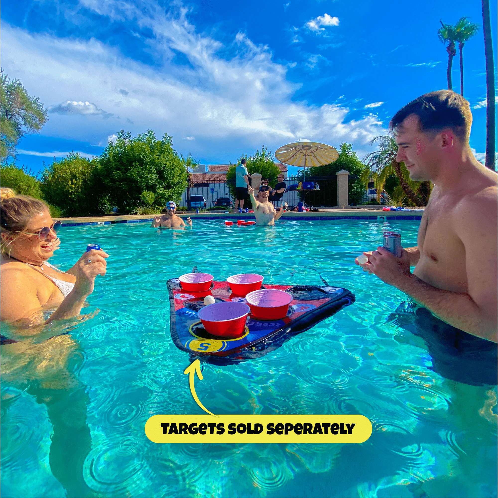 SIP NN' HOLE Game Mode | Targets Not Included | Floating Giant Cup Pong & Golf Meets Cup Pong - SCORE NN'