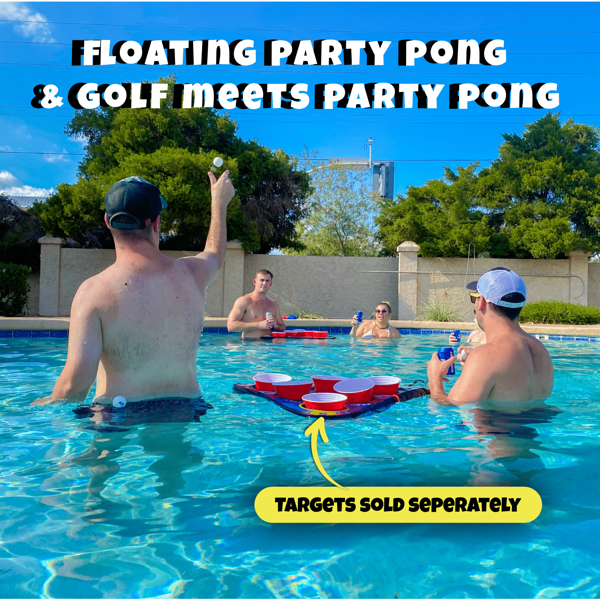 SIP NN' HOLE Game Mode | Targets Not Included | Floating Giant Cup Pong & Golf Meets Cup Pong - SCORE NN'