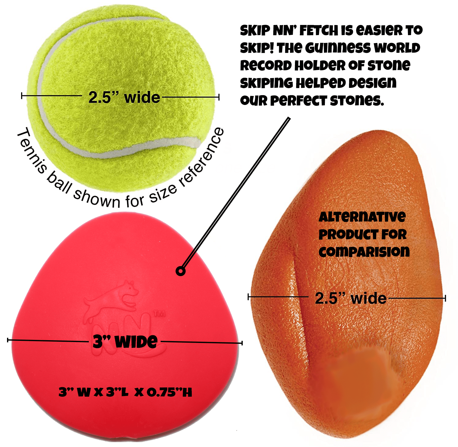 Skip NN' Fetch Dog Toys (QTY 2 Stonnes) FREE Reward - SCORE NN'