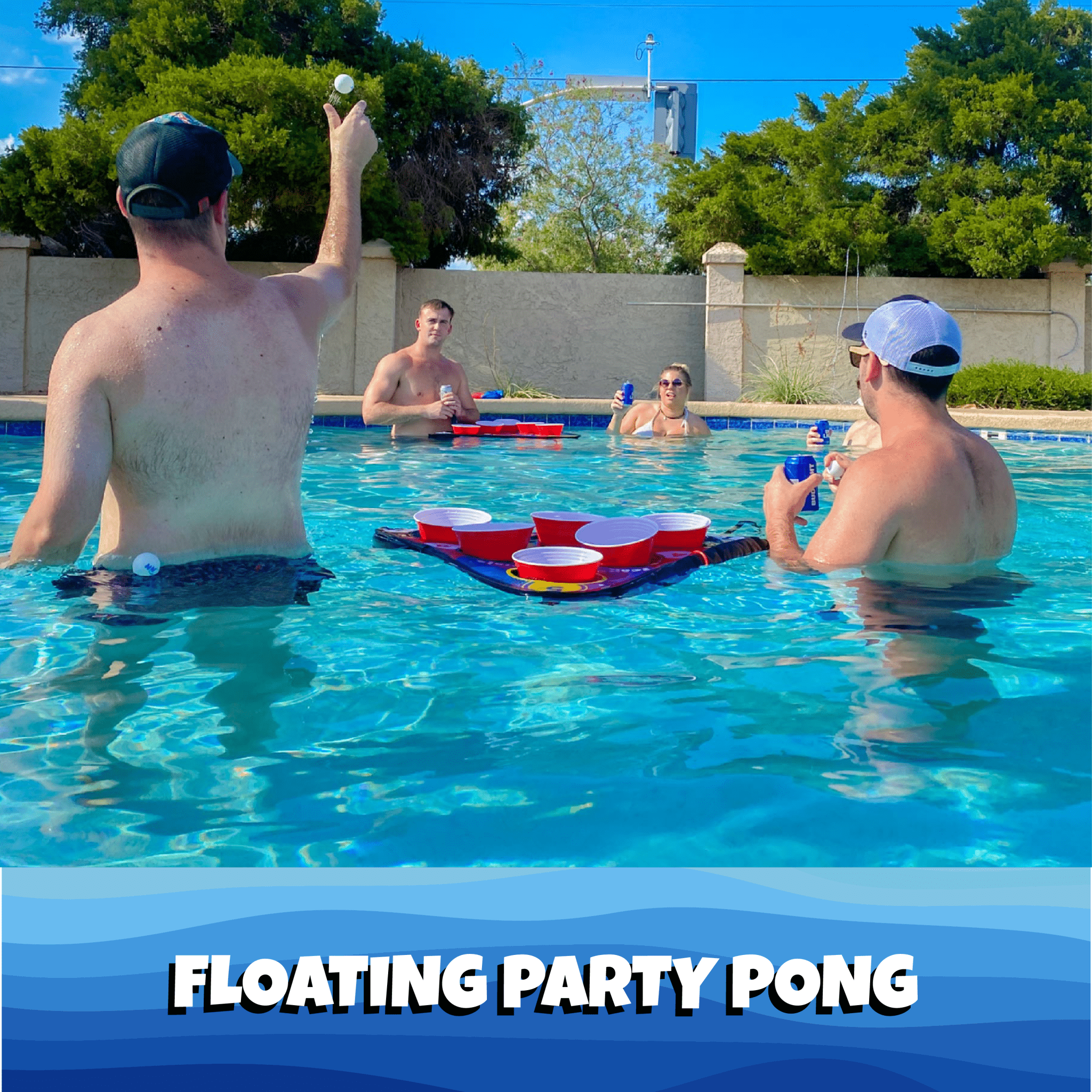 SKIP NN' HOLE + SIP NN' HOLE | Skipping Stones Meets Cornhole + Floating Giant Cup Pong Game for Pool, Land, or Lake | The Ultimate Pool Party Game - SCORE NN'
