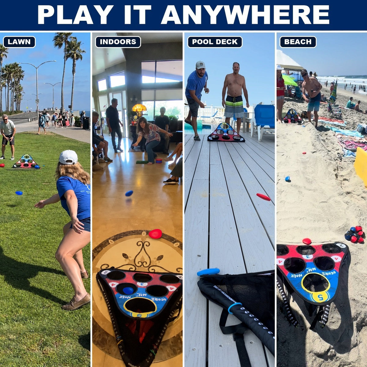 SKIP NN' HOLE Starter Set - Stonne Skipping Meets Cornhole | Game for Yard and Pool