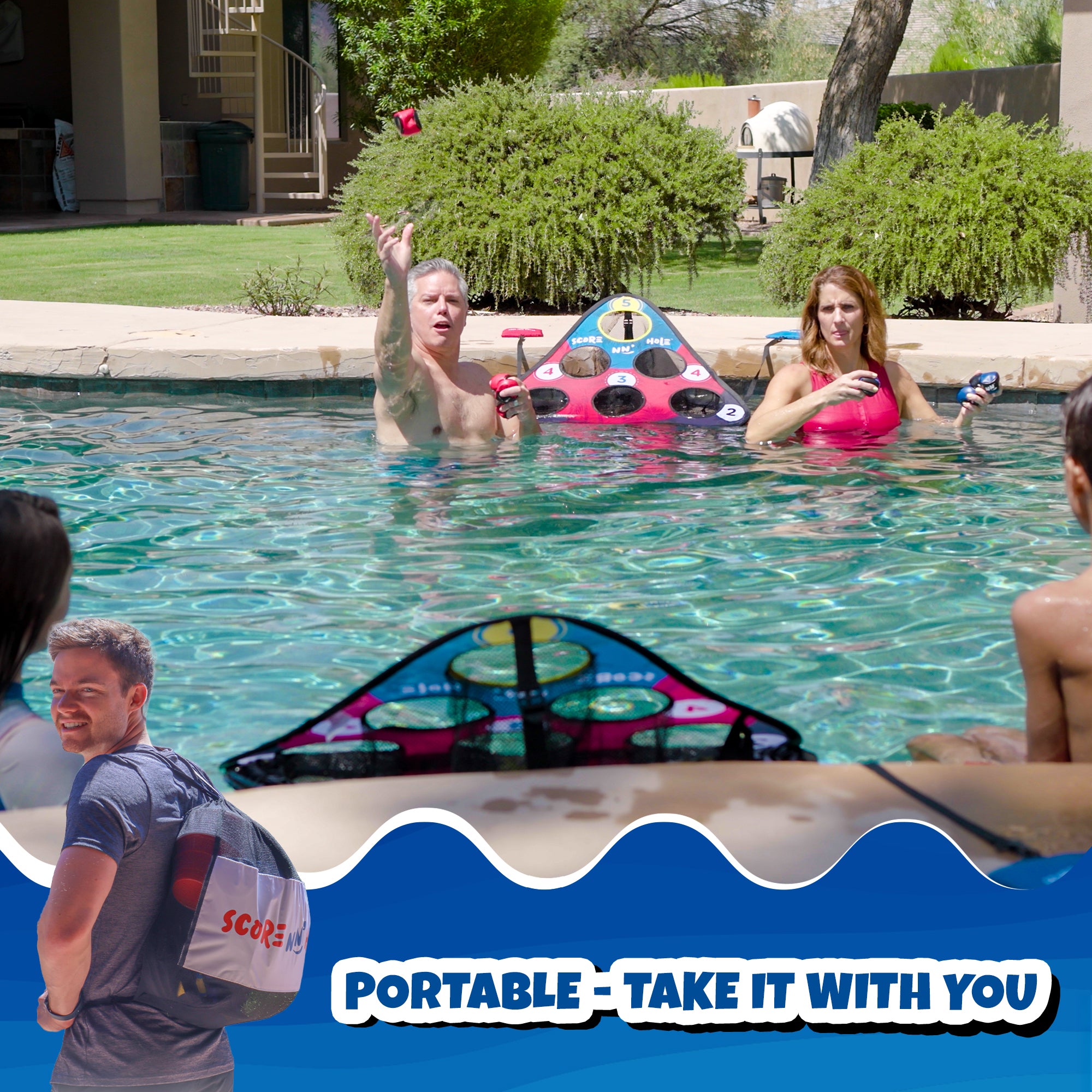 TOSS & ROLL NN' HOLE Game Set - Toss and Roll Cornhole on land + Water