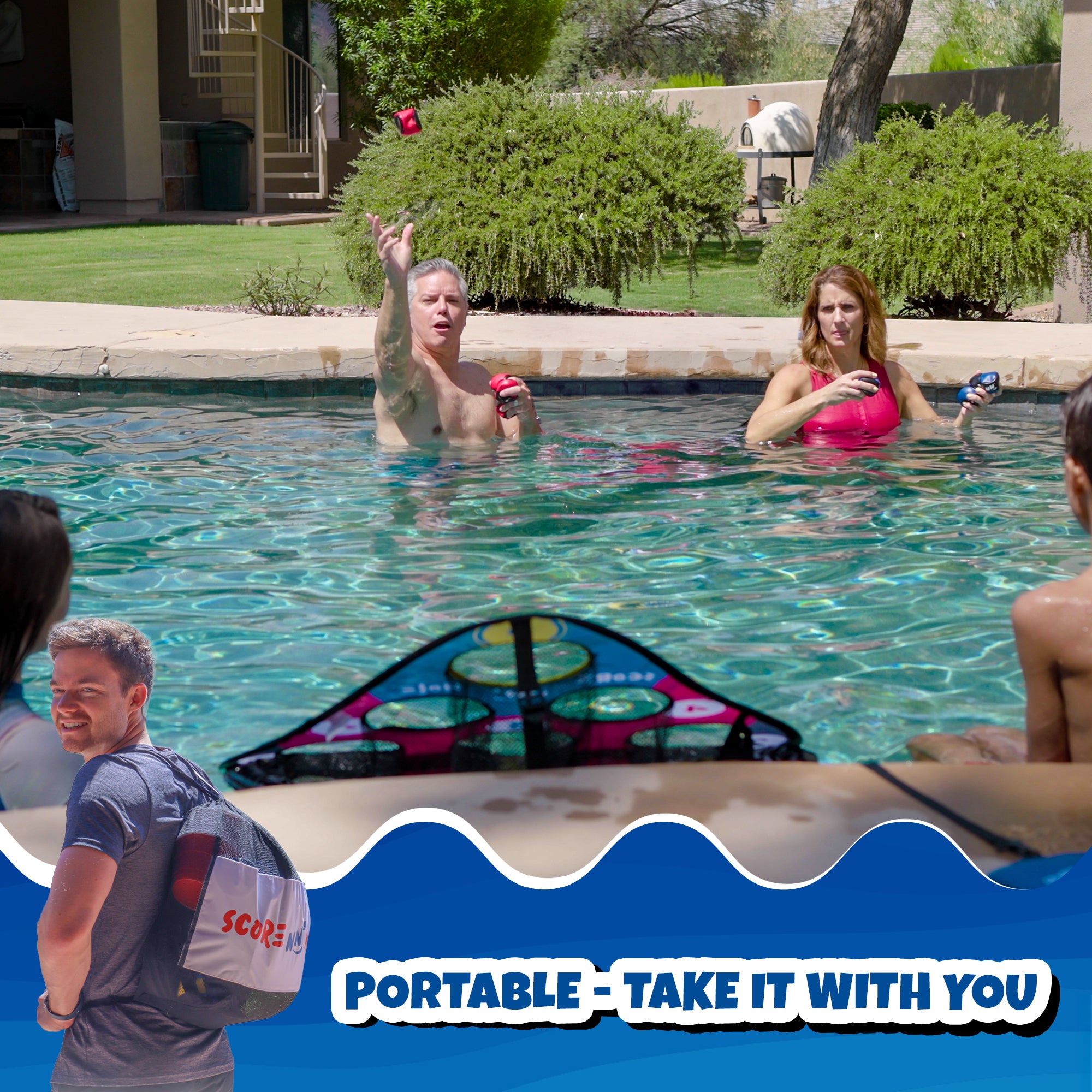 TOSS & ROLL NN' HOLE Starter Set - Toss and Roll Cornhole on land + Water Cornhole