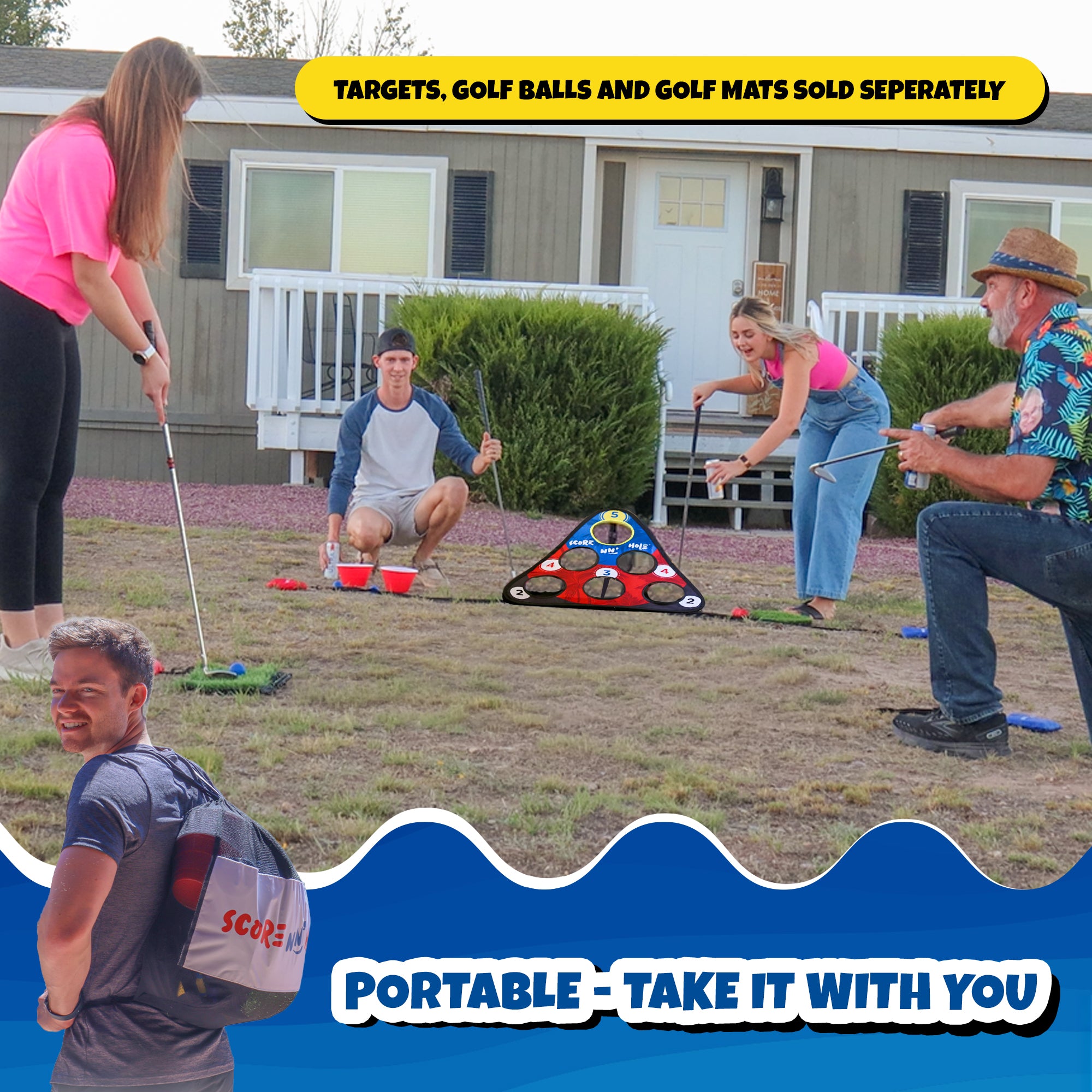 SIP NN' HOLE Starter Set | Floating Giant Cup Pong & Golf Meets Cup Pong