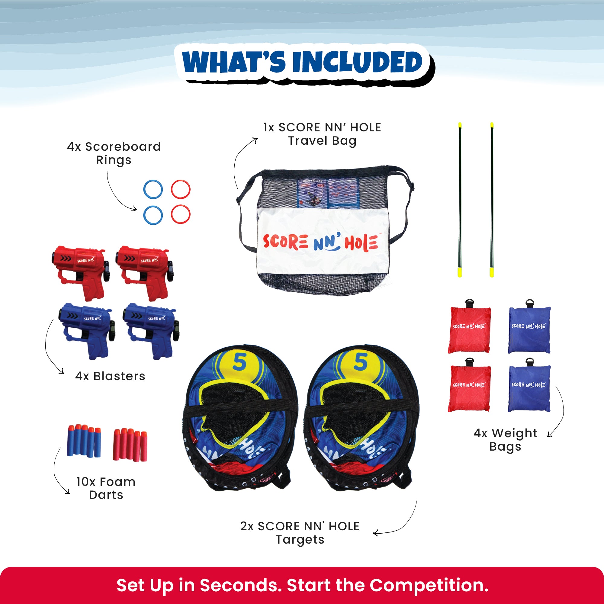 NEW! BLAST NN' HOLE Game Set | Blasters Meets Cornhole