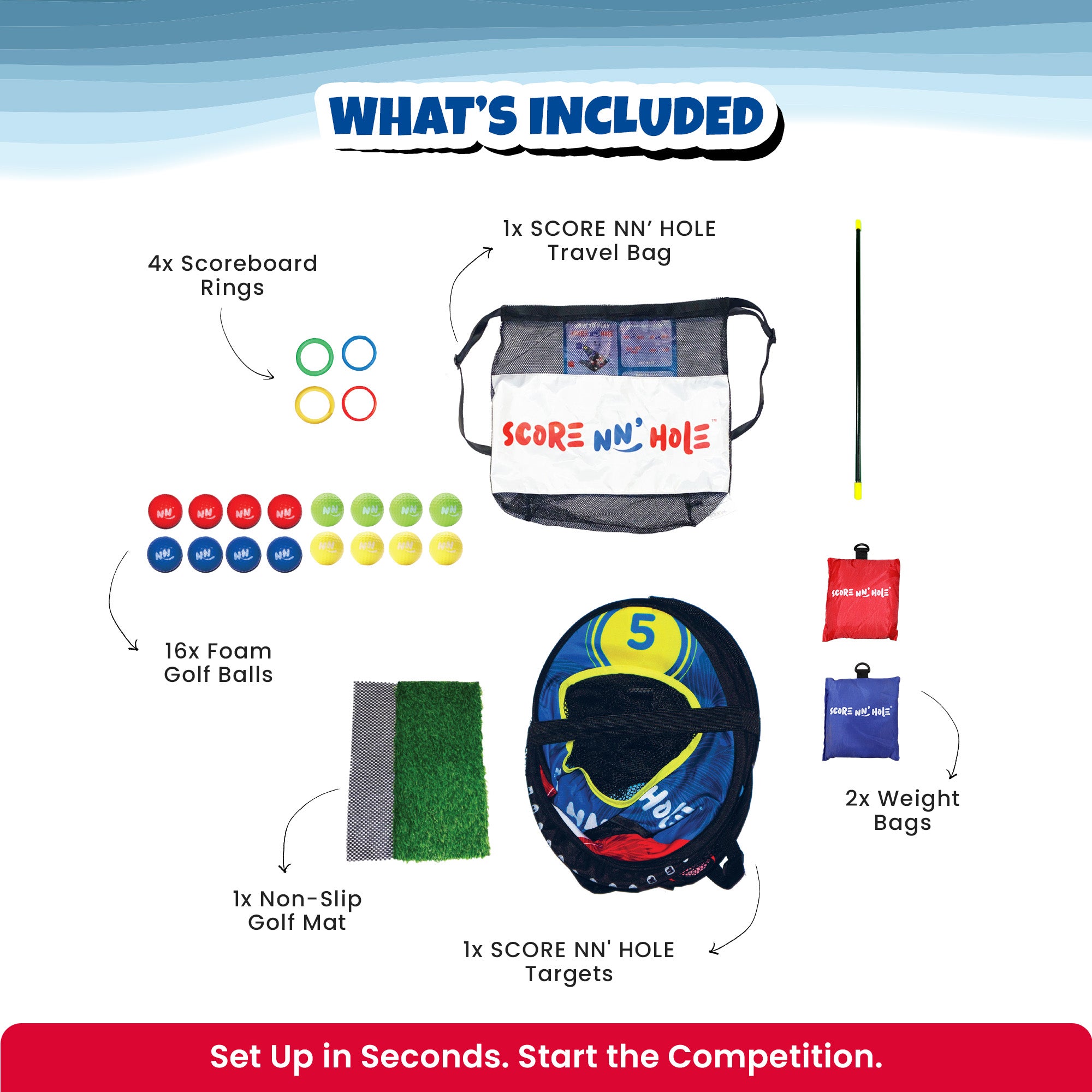 CHIP NN' HOLE Starter Set - Cornhole Meets Golf