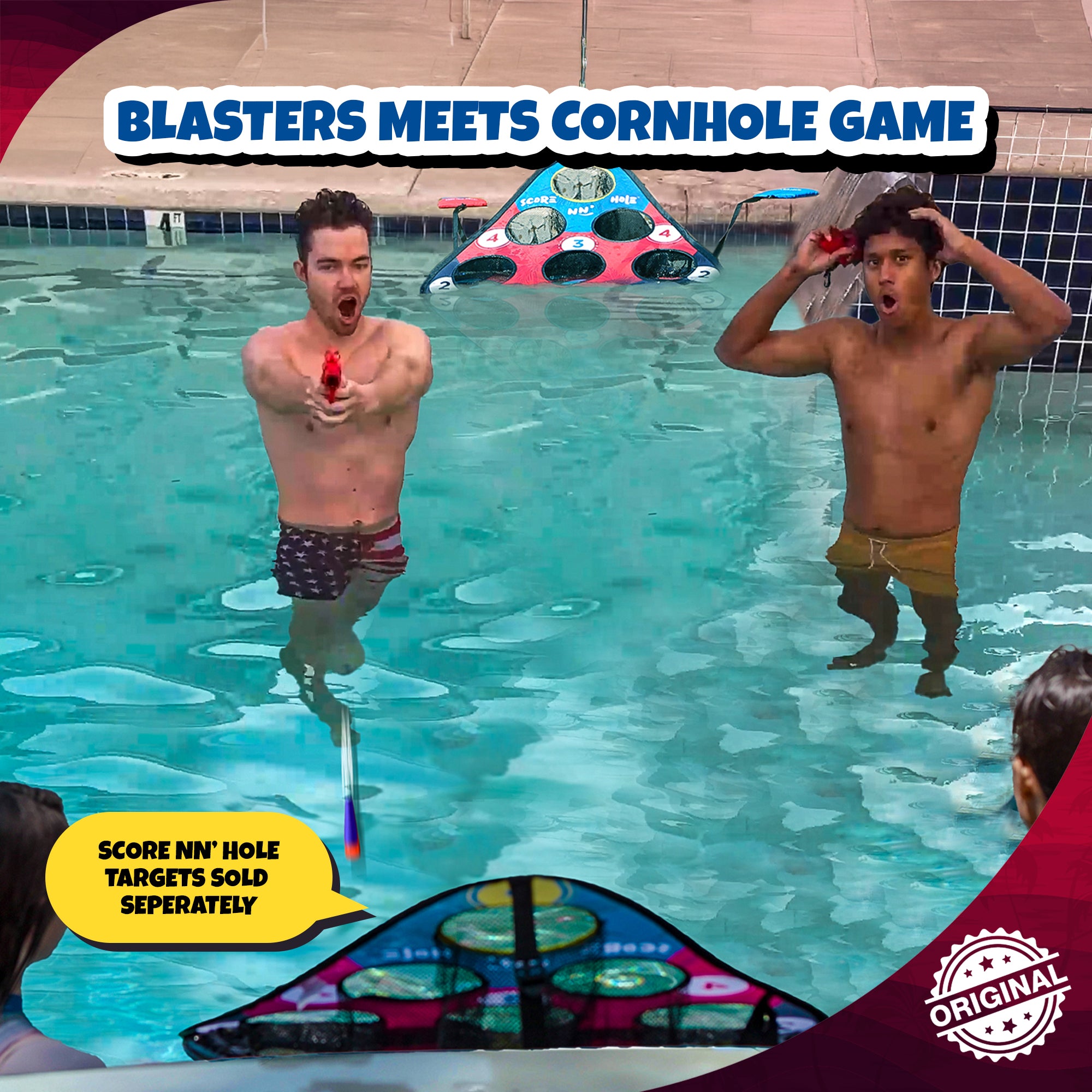 NEW! BLAST NN' HOLE Game Mode | Blasters Meets Cornhole | Targets Not Included