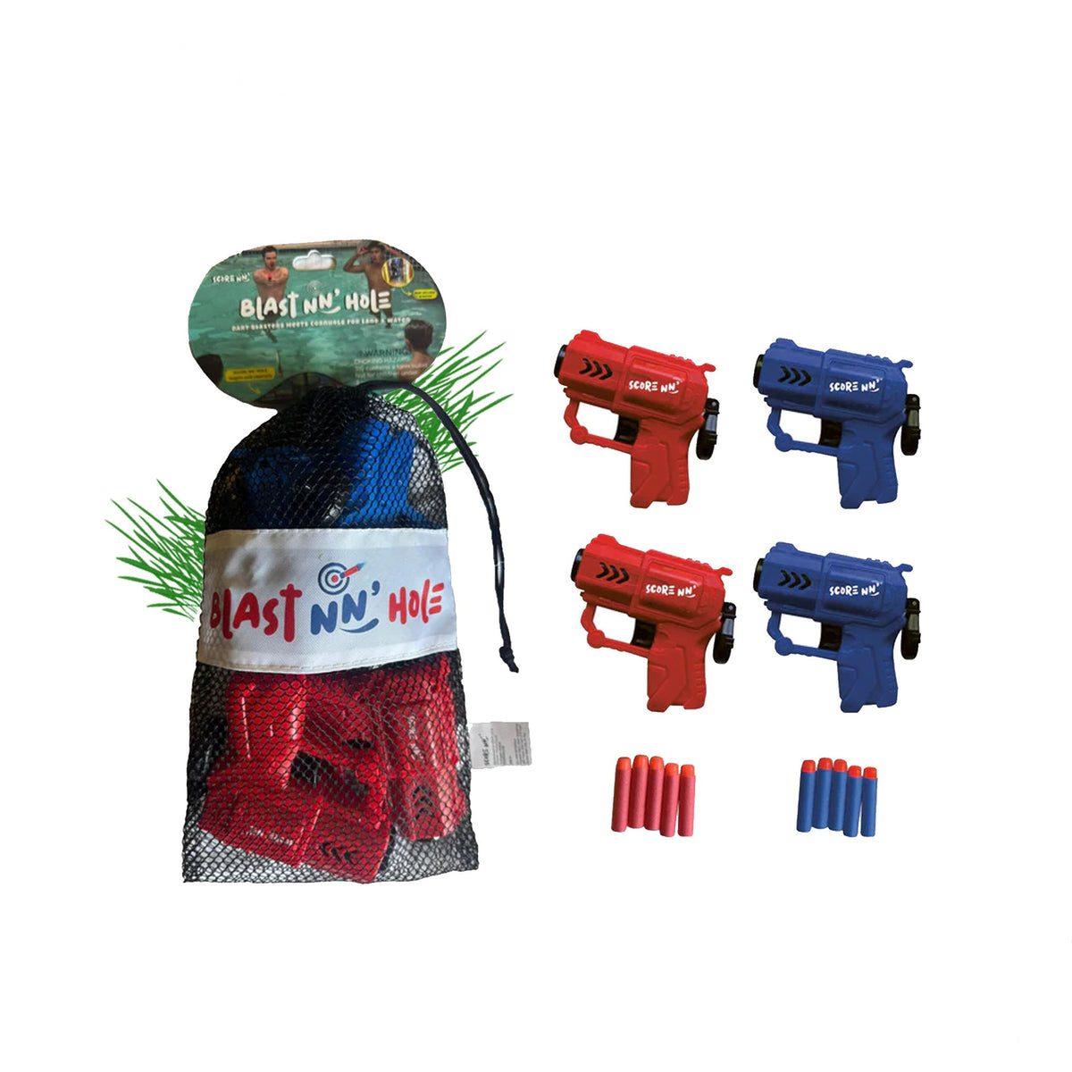 NEW! BLAST NN' HOLE Game Mode | Blasters Meets Cornhole | Targets Not Included