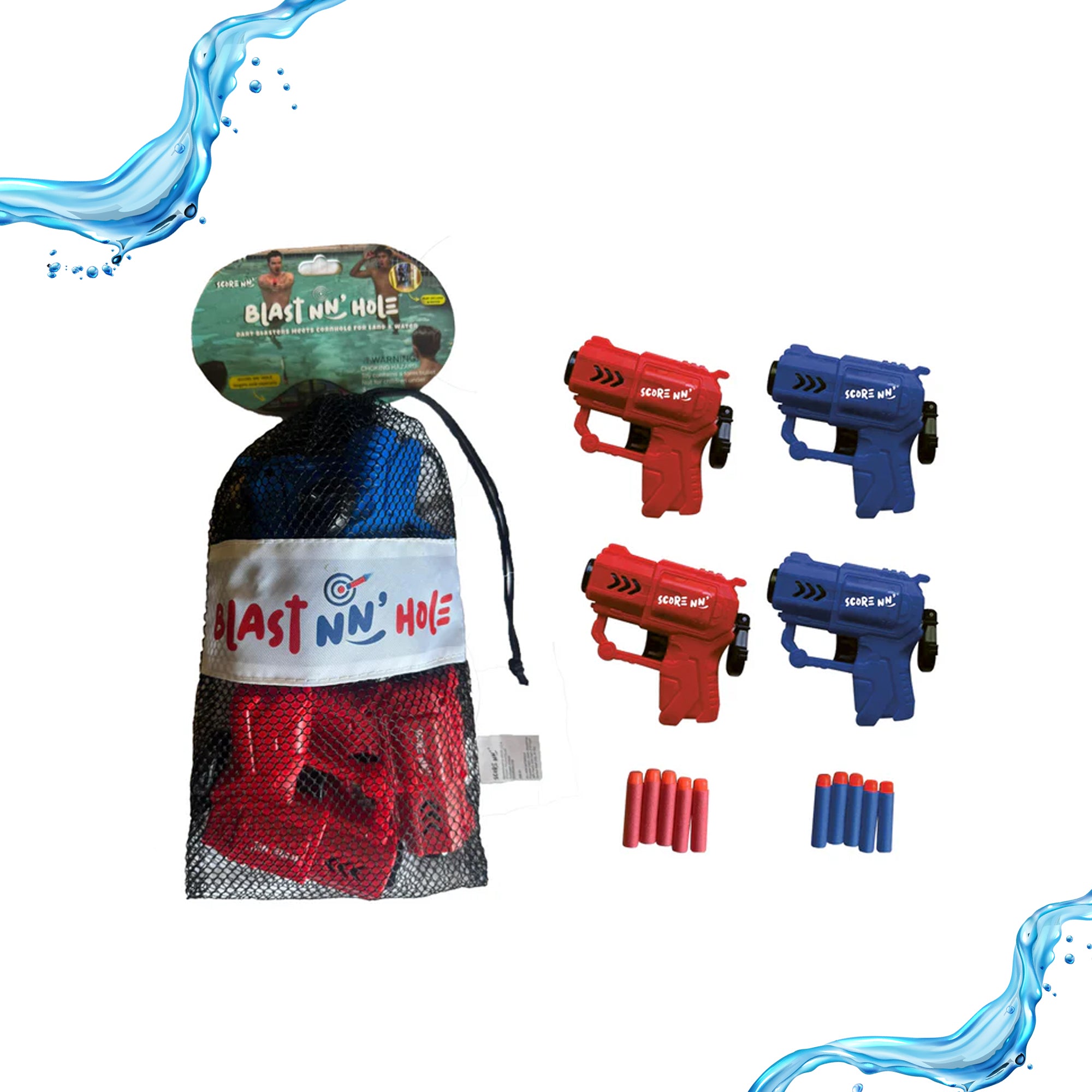 NEW! BLAST NN' HOLE Game Mode | Blasters Meets Cornhole | Targets Not Included