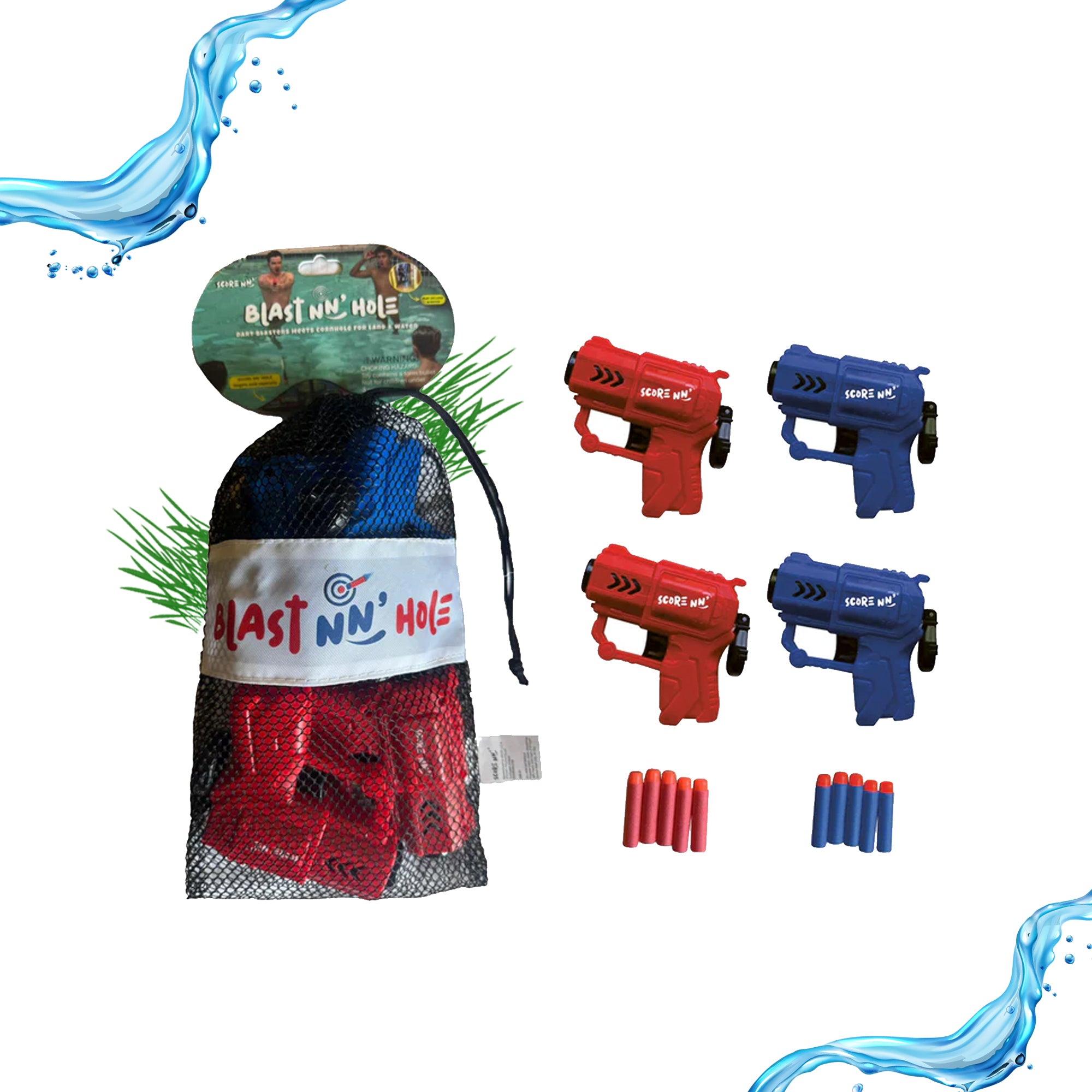 NEW! BLAST NN' HOLE Game Mode | Blasters Meets Cornhole | Targets Not Included