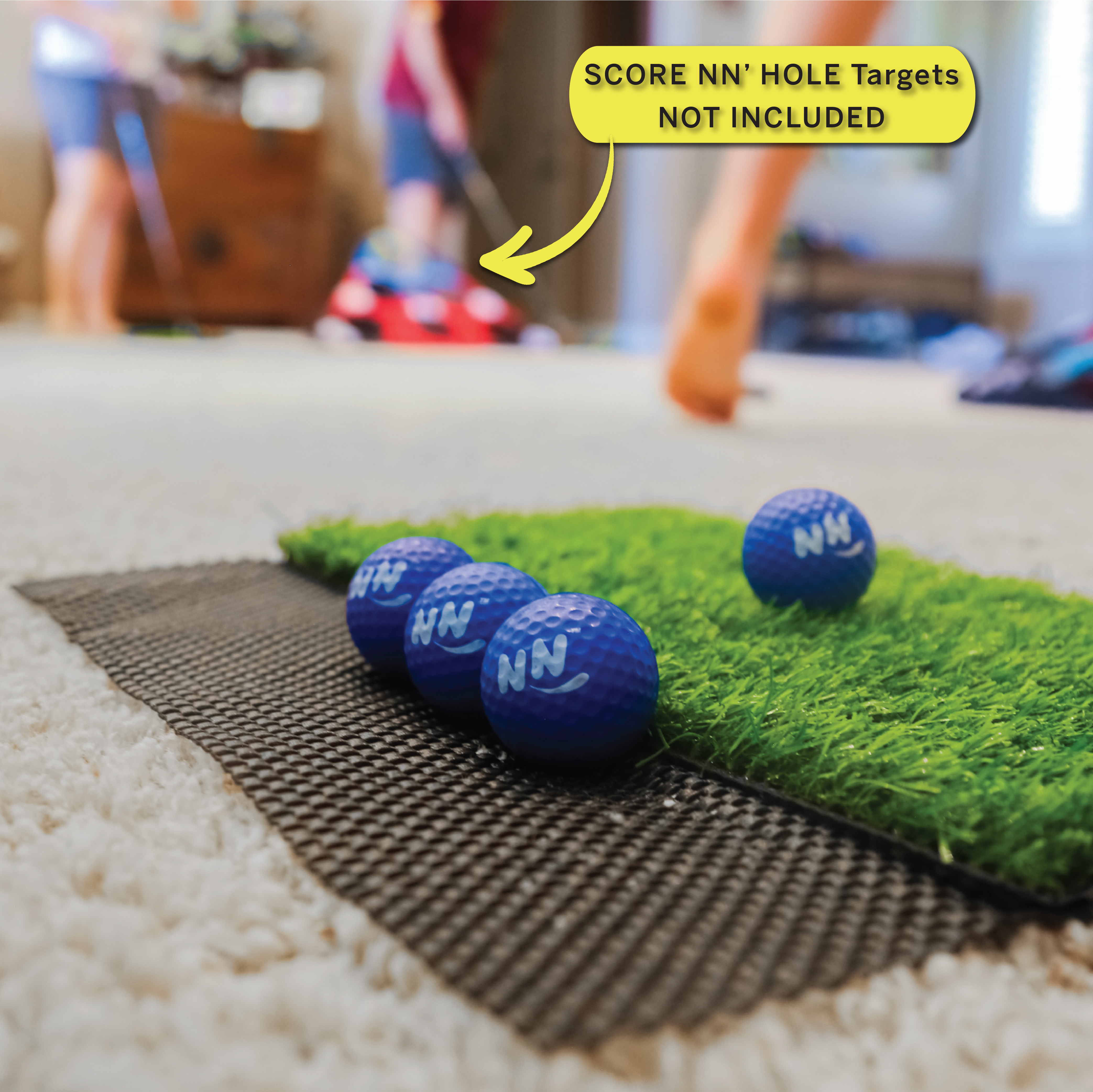 CHIP NN' HOLE Golf balls With Golf Mats ONLY | Targets NOT Included | Golf Meets Cornhole |