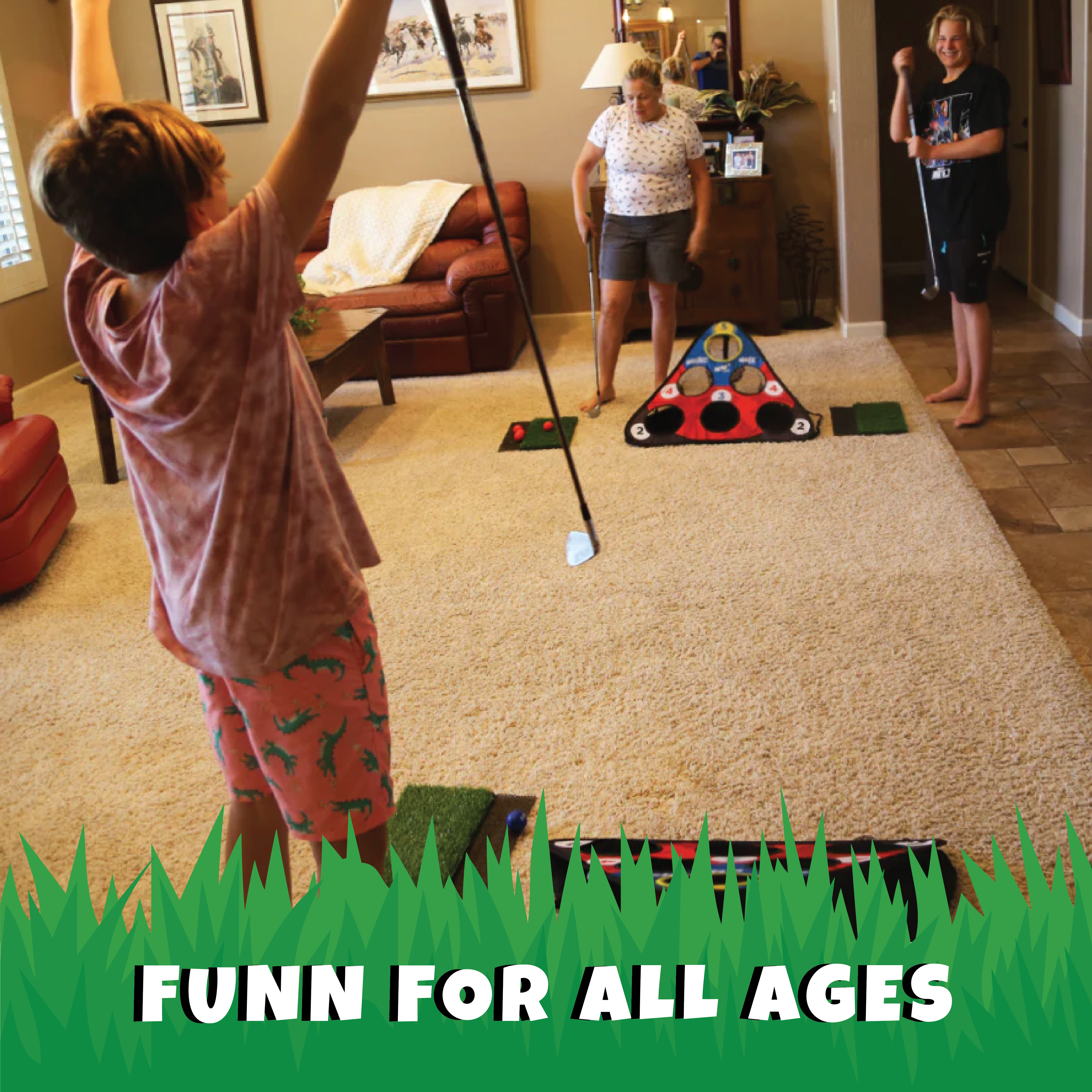 CHIP NN' Hole Golf Game Set | Cornhole Meets Golf | Targets, Golf mats, and Foam Golf Balls Included |
