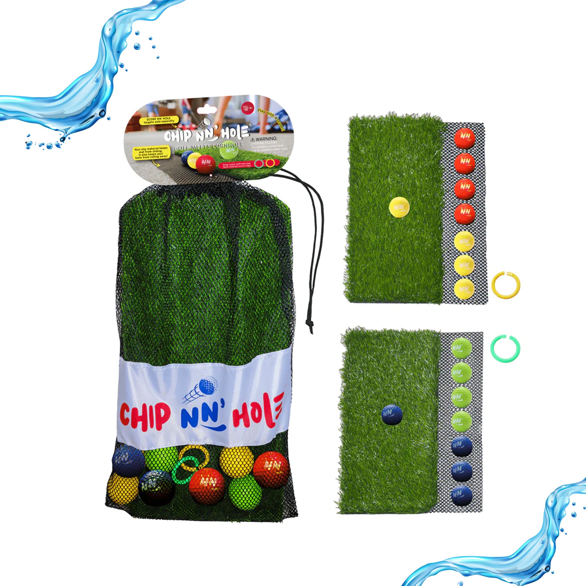 CHIP NN' HOLE Game Mode | Golf balls With Golf Mats ONLY | Targets NOT Included | Golf Meets Cornhole |