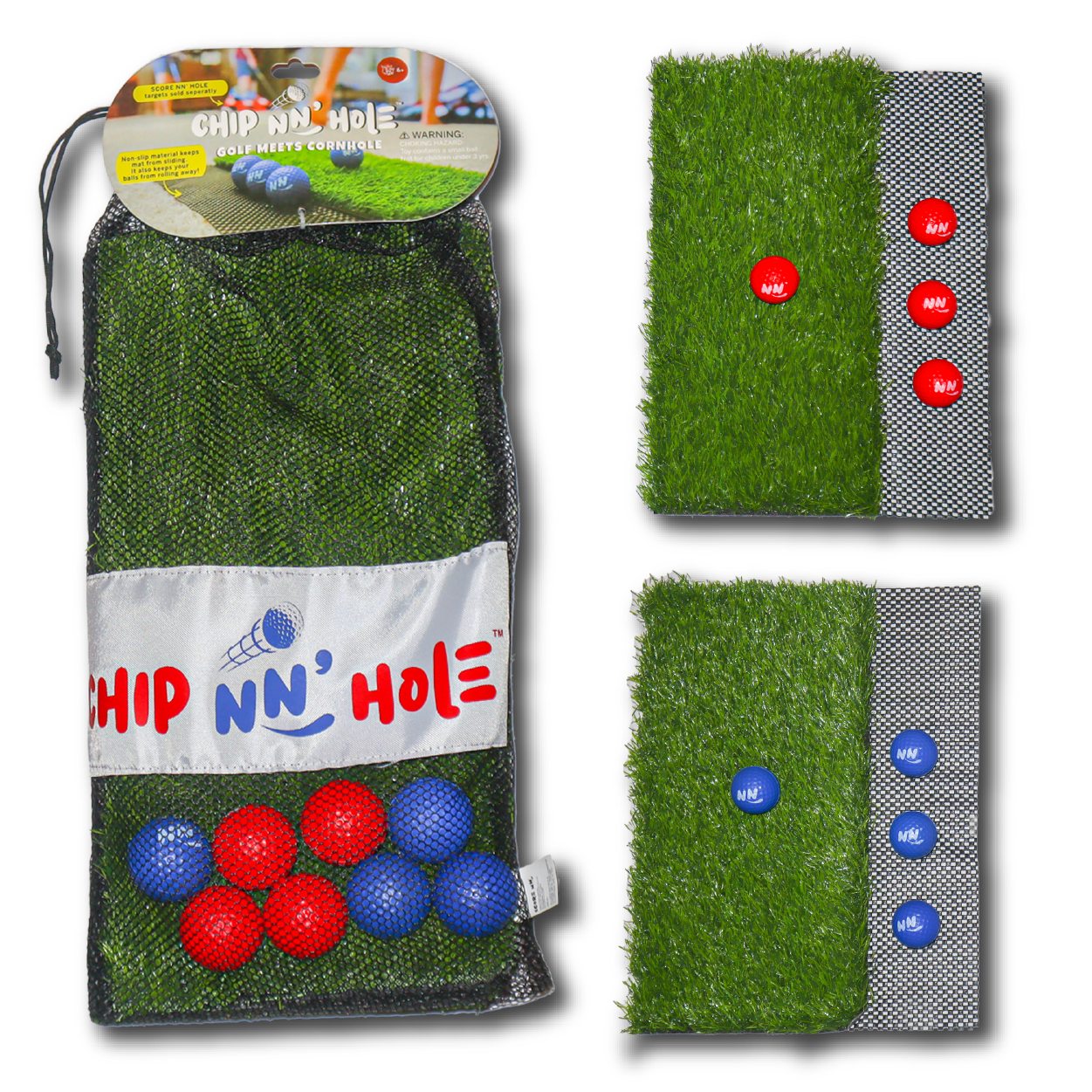 CHIP NN' HOLE Golf balls With Golf Mats ONLY | Targets NOT Included | Golf Meets Cornhole |