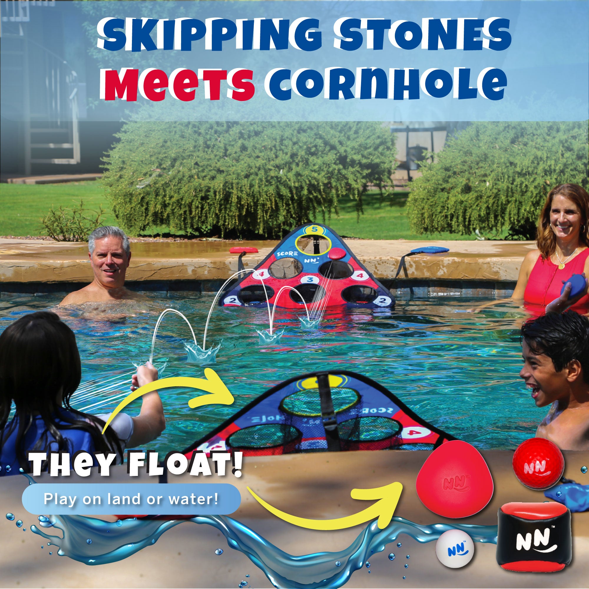 SCORE NN' HOLE ALL-IN-1 GAME SET | Includes stone skipping, golf, cornhole, skeeball, beer pong, and more!