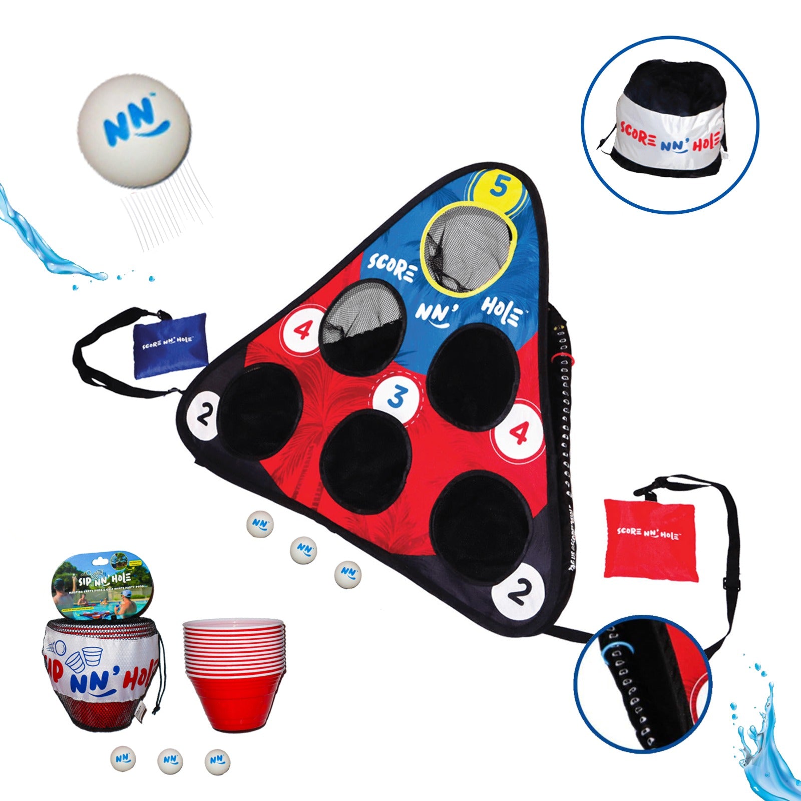SIP NN' HOLE Starter Set | Floating Giant Cup Pong & Golf Meets Cup Pong