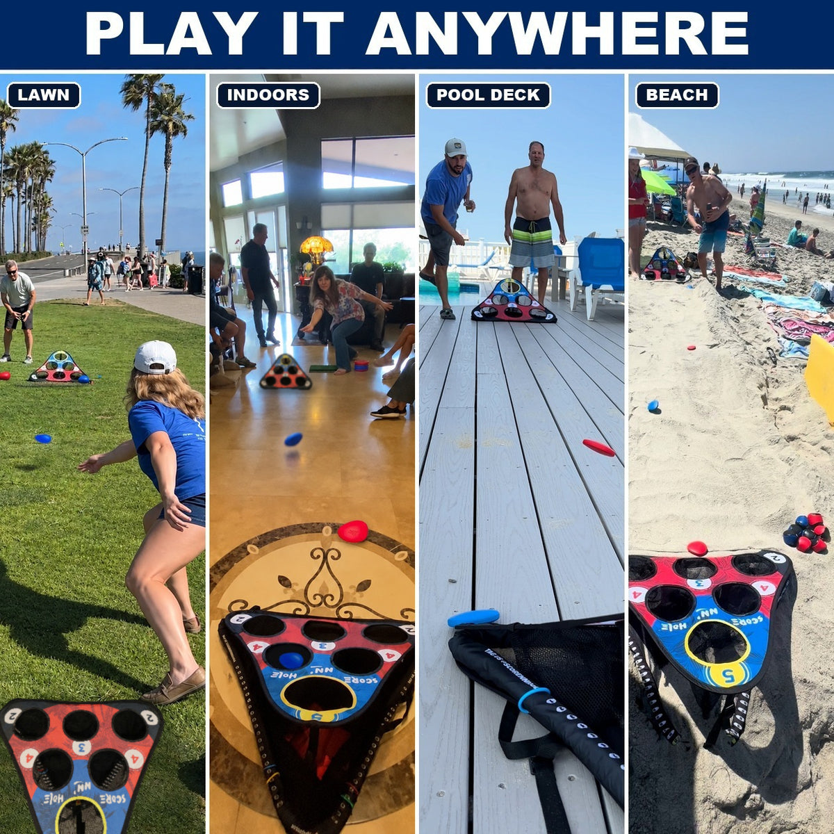 SKIP NN' HOLE Game Set - Stonne Skipping Meets Cornhole | Game for Yard and Pool