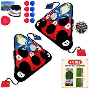 SKIP NN' HOLE + CHIP NN' HOLE GOLF Bundle | Skipping Stone and Golf Meet Cornhole | For All Ages | Game for Yard and Pool