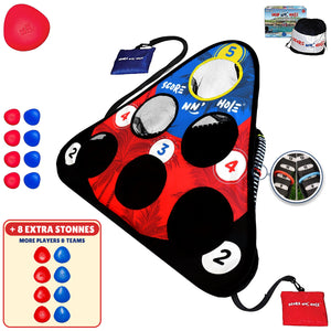SKIP NN' HOLE Starter Set + 8x Extra Skipping Stones Game Modes | Game for Yard and Pool