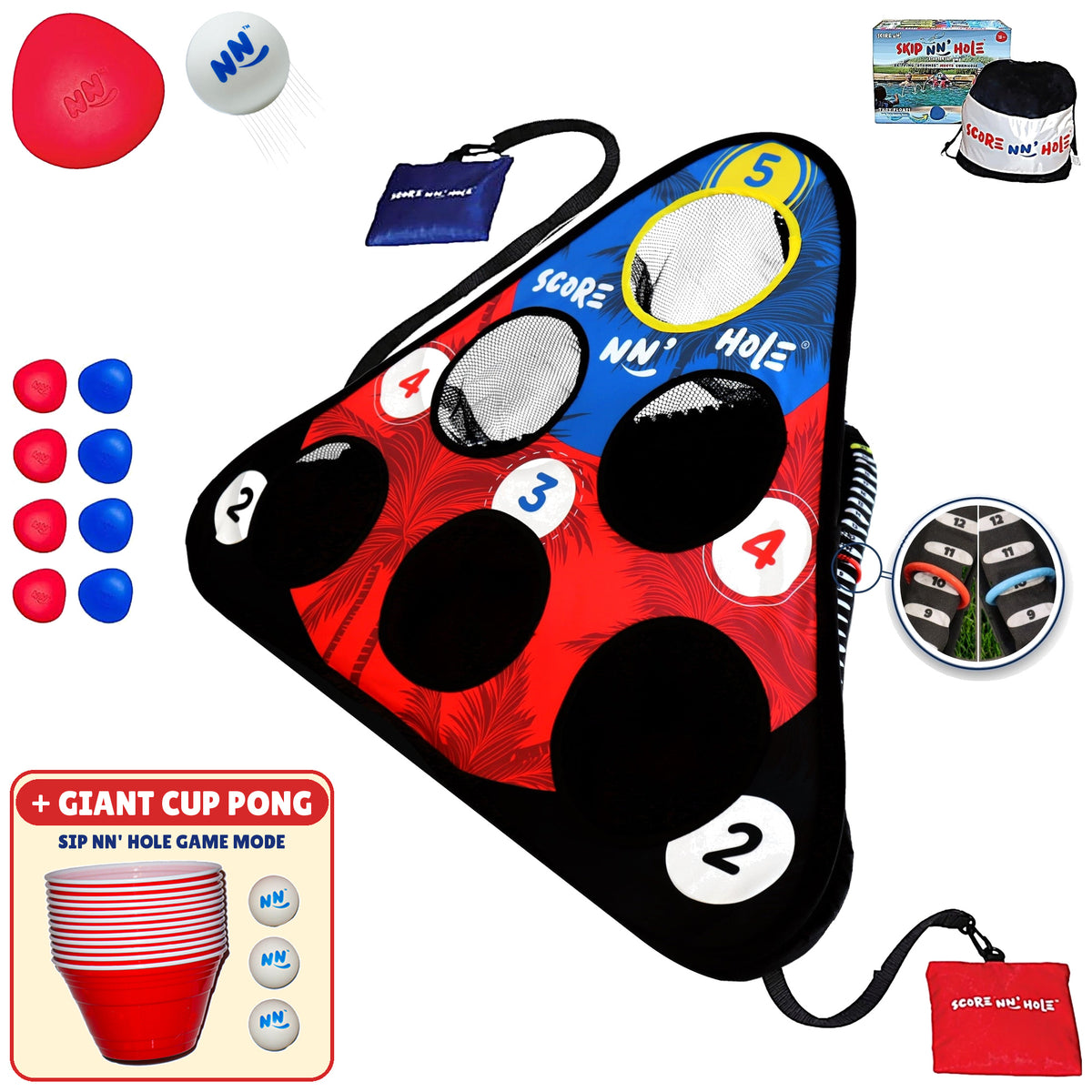 SKIP NN' HOLE Starter Set + SIP NN' HOLE Game Mode | Game for Yard and Pool