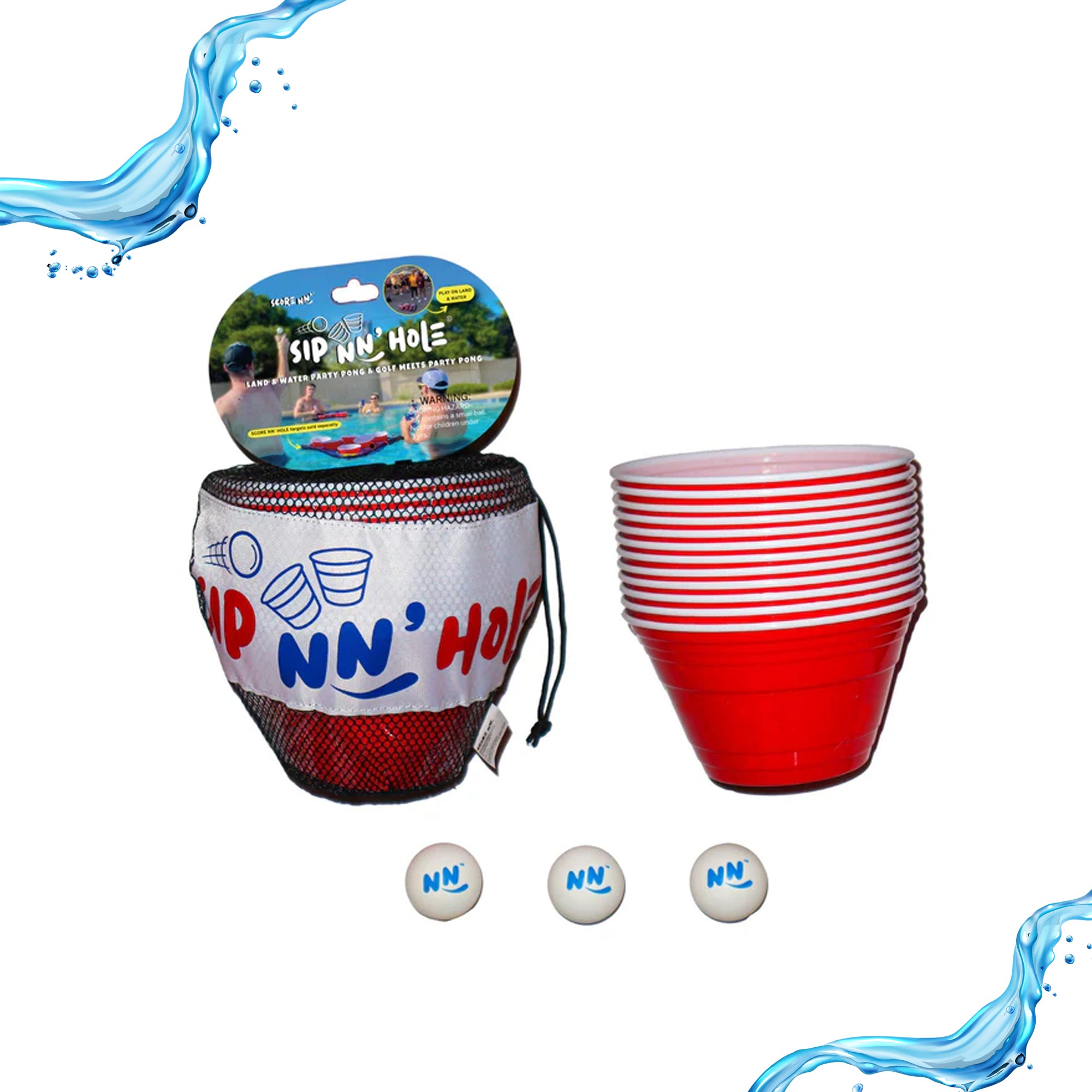 SIP NN' HOLE Game Mode | Targets Not Included | Floating Giant Cup Pong & Golf Meets Cup Pong