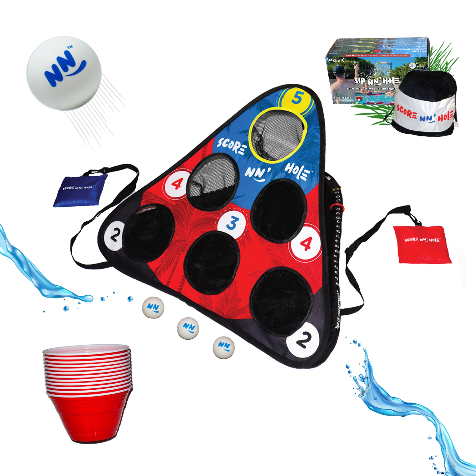 SIP NN' HOLE Starter Set | Floating Giant Cup Pong & Golf Meets Cup Pong
