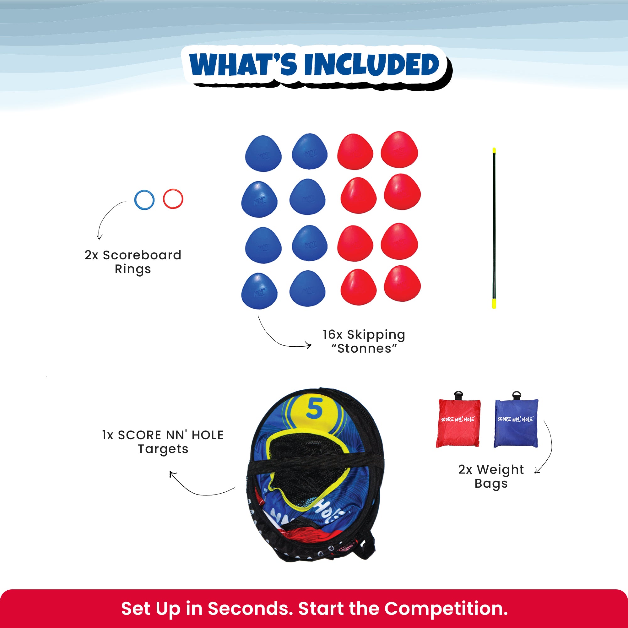 SKIP NN' HOLE Starter Set + 8x Extra Skipping Stones Game Modes
