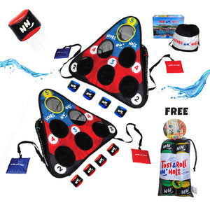 PRIME DAY SALE - TOSS & ROLL NN' HOLE Game Set - Toss and Roll Cornhole on land + Water Cornhole + Free TOSS & ROLL NN' HOLE (Yellow / Green) While Supplies last!